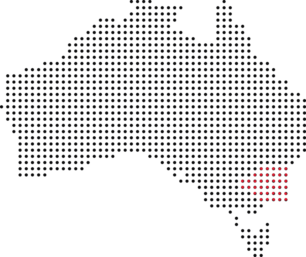 Australia dotted map